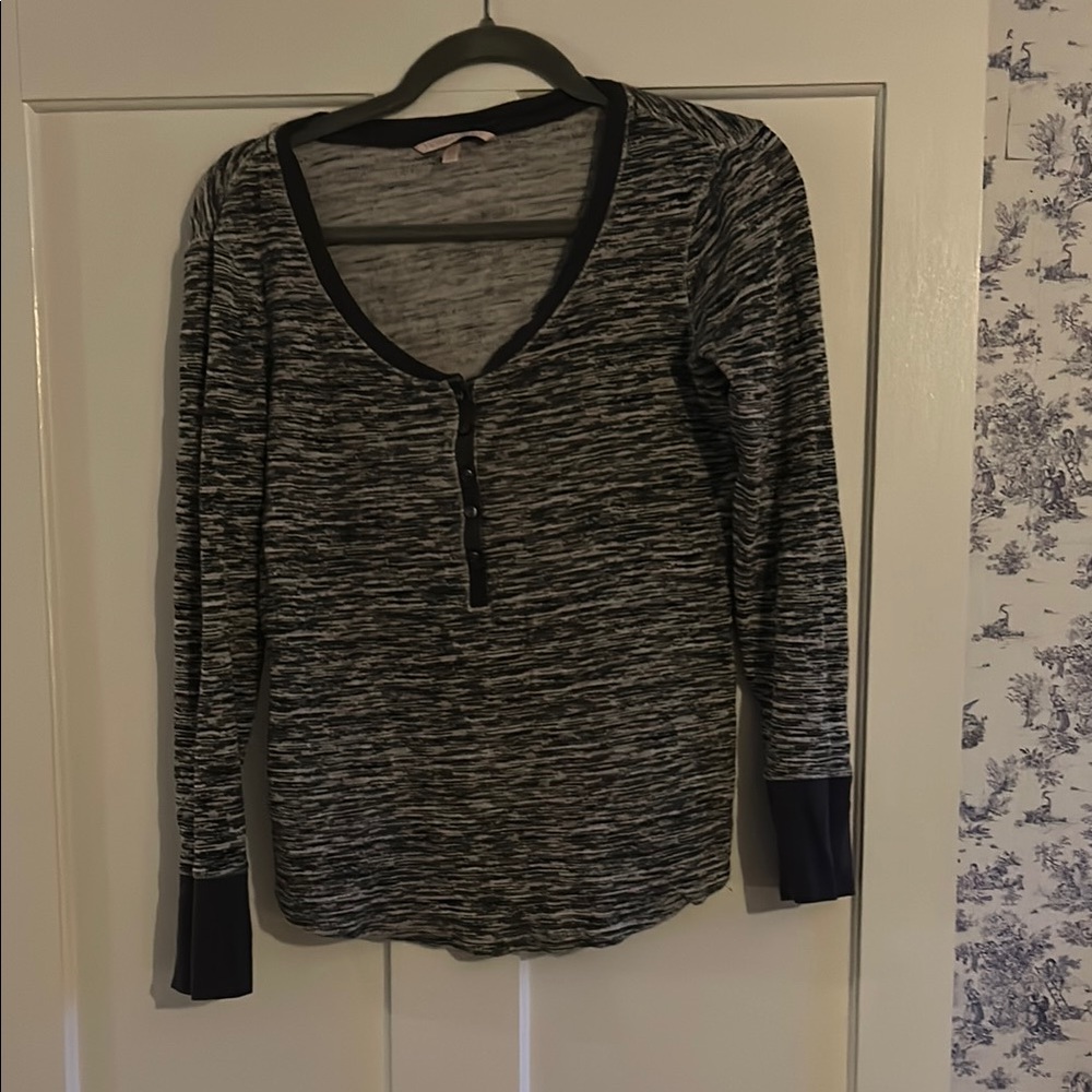 Victoria's Secret Fitted Black and Gray Pajamas